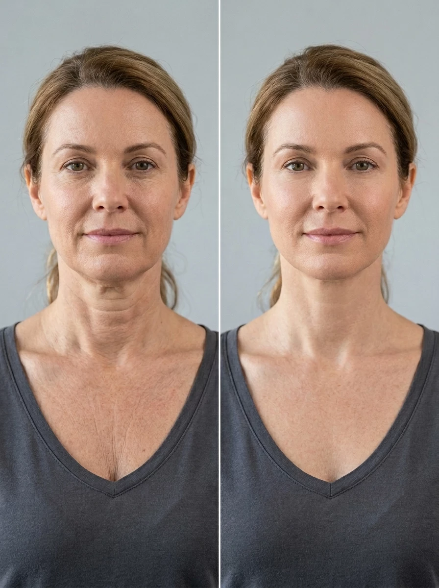 Before and after skin treatment results